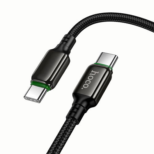 Кабель Type-C на Type-C, HOCO, X127, 1м, 60W, оплетка, черный