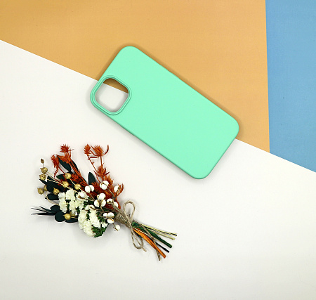 Чехол - накладка для iPhone 13, Silicon Case, без лого, мятный