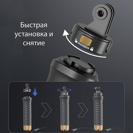 Монопод-поплавок быстросъемный магнитный для GoPro, HERO10/9/8/7/6/5 и аналогичных экшн камер, телефонов, PULUZ, черный