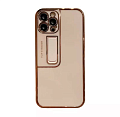 Чехол силиконовый для iPhone 13 Pro Max (6.7), глянцевый с подставкой, X-CASE, розовый