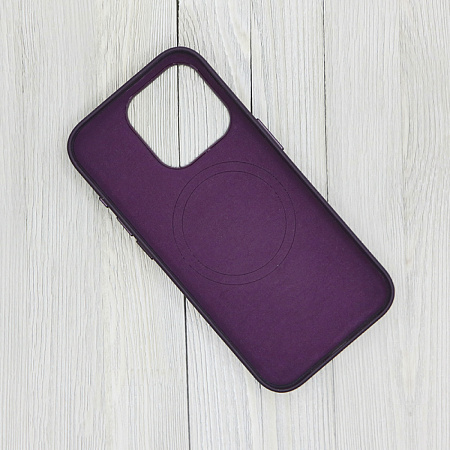 Чехол-накладка для iPhone 15 Pro, тканевый, магнитный (MagSafe), без лого, X-CASE, винный