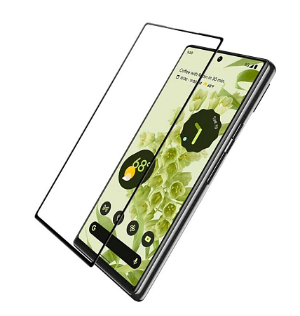 Защитное стекло на Google Pixel 6, прозрачное с черной рамкой, X-CASE