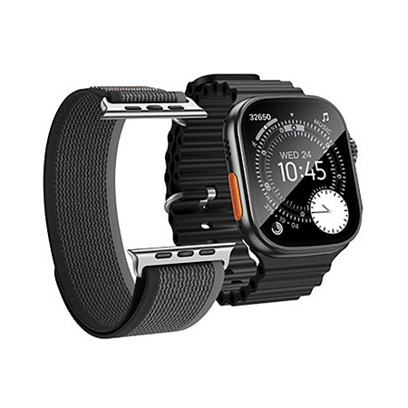 Умные часы Y42 Ultra Smart watch Hoco с поддержкой звонков, 2 ремешка в комплекте, черные