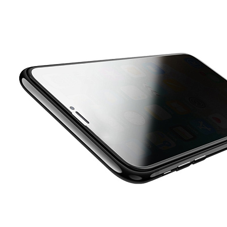 Защитное стекло на iPhone XS Max/11 Pro Max (A13), Shatterproof edges full screen anti-spy, черное