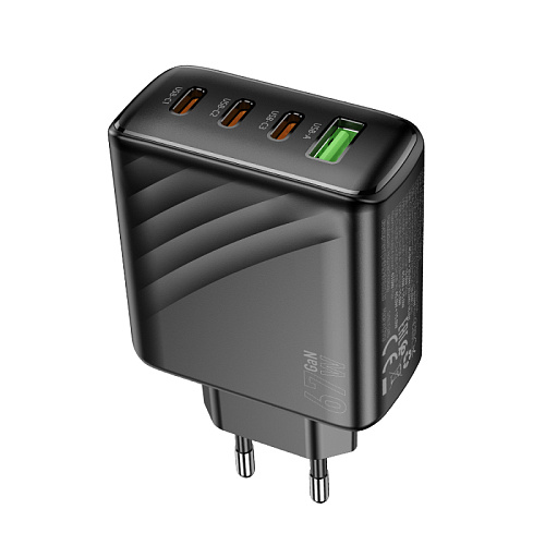 Сетевое зарядное устройство, 1 USB 3.0 QC+3 PD 67W (CS27A), HOCO, черный