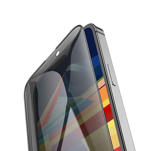 Защитное стекло для iPhone 15 Plus/16 Plus, A12 Pro, HOCO, Privacy Nano 3D full screen edges, черное