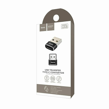 Переходник с USB-A на Type-C, HOCO, UA6