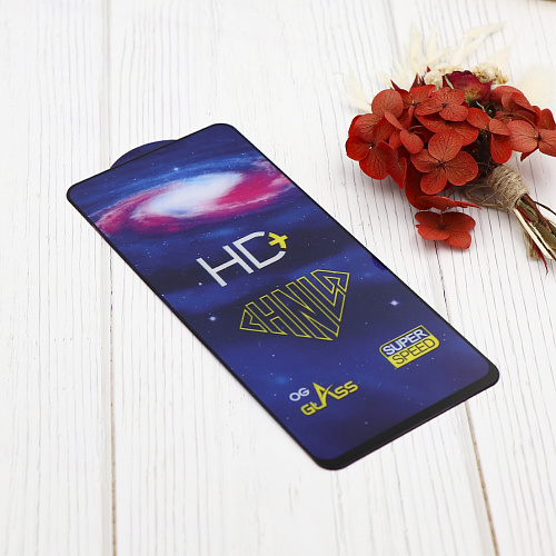 Защитное стекло на Oppo Reno 13F (4G/5G), HD, прозрачное с черной рамкой, X-CASE