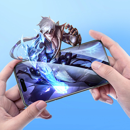 Защитное стекло для iPhone 16 Pro, G14, HOCO, Guardian shield series full-screen HD tempered glass, черное