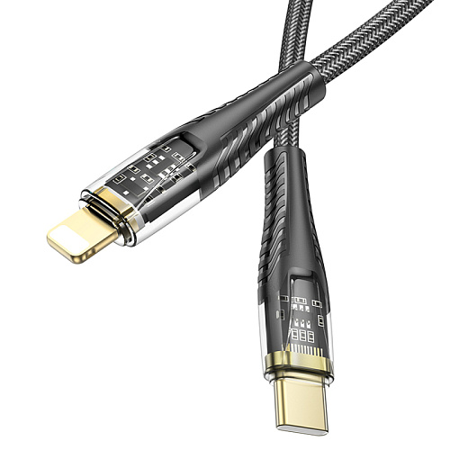 Кабель Lightning to Type-C (PD), HOCO, U121, 1м, черный