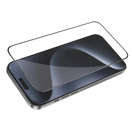 Защитное стекло для iPhone 16 Pro, G5, HOCO, Full screen silk screen HD tempered glass, черное