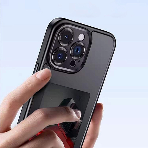 Чехол-накладка для iPhone 15 Pro, с экраном, без лого, X-CASE, черный