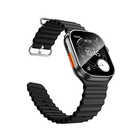 Умные часы Y42 Ultra Smart watch Hoco с поддержкой звонков, 2 ремешка в комплекте, черные
