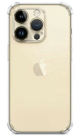 Чехол силиконовый для iPhone 14 Pro Max (6.7), усиленные края, c защитой камеры, X-CASE, прозрачный
