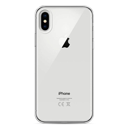 Чехол силиконовый для iPhone X/XS, с защитой камеры, прозрачный