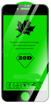 Защитное стекло на iPhone 6/6S, 20D, черное, X-CASE
