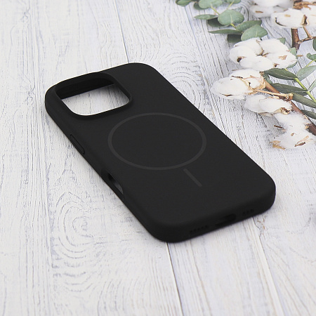 Чехол-накладка для iPhone 16 Pro Max, Silicon Case, магнитный (MagSafe), без лого, X-CASE, черный