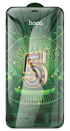 Защитное стекло на iPhone 12 (6.1)/12 Pro (6.1) G12, HOCO, Full screen HD 5D large arc tempered glass, черное