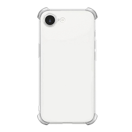Чехол силиконовый для iPhone 16e,17e, усиленные края, с защитой камеры, X-CASE, прозрачный