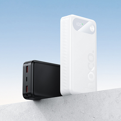 Универсальный Доп. Аккумулятор 20000mAh, J154A, HOCO, выход: 2 USB (22.5), 1 PD (20W), белый