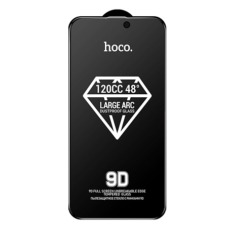 Защитное стекло для iPhone 16 Pro, A34 Plus, HOCO, Антишпионское стекло, черное