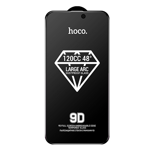 Защитное стекло для iPhone 16 Pro, A34 Plus, HOCO, Антишпионское стекло, черное