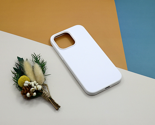 Чехол-накладка для iPhone 14 Pro Max, Silicon Case, без лого, белый