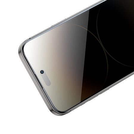 Защитное стекло для iPhone 15 Pro, A34 Plus, HOCO, Антишпионское стекло, черное