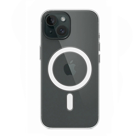 Чехол силиконовый для iPhone 15 (6.1), Магнитный (MagSafe), X-CASE, прозрачный