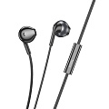 Проводные наушники M115, с микрофоном, HOCO, черный