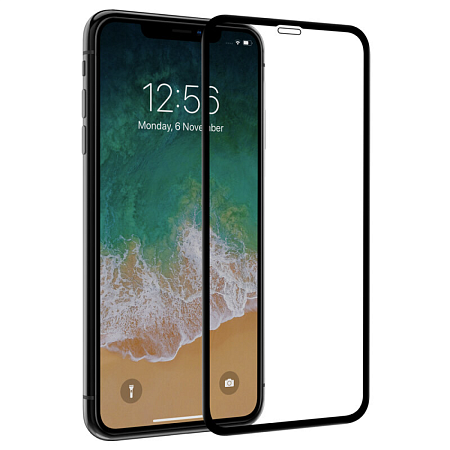 Защитное стекло на iPhone XS MAX/11 Pro Max (6.5), 3D черное тех.паке, X-CASE
