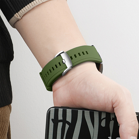 Ремешок на руку универсальный для умных часов 20мм, HOCO, WH17, силиконовый, черный