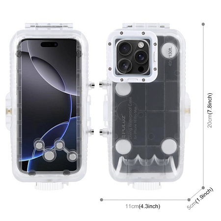 Чехол для дайвинга для IPhone 16 Pro Max, 40 м погружение, вакуумный, PULUZ