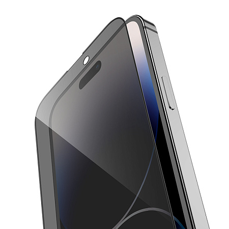 Защитное стекло для iPhone 14 Pro Max, G15, HOCO, Guardian shield series full-screen anti-spy, черное