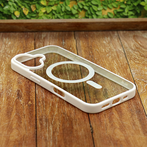 Чехол силиконовый для iPhone 16, Магнитный (MagSafe), X-CASE, белый