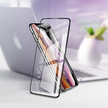 Защитное стекло на iPhone XS Max/11 Pro Max (A27), HOCO, Full-screen anti-static dust-free, черное