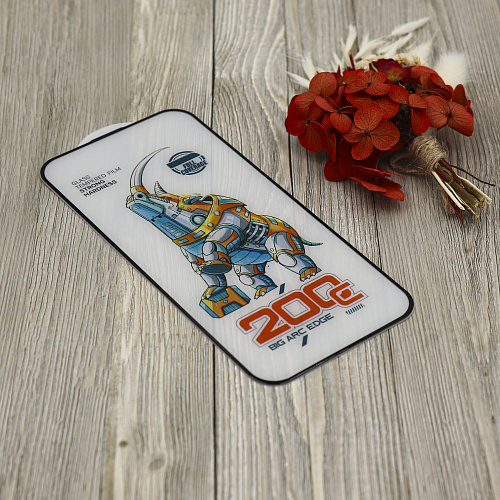 Защитное стекло на iPhone 14 Pro Max (6.7), носорог, с сеточкой для динамика, черное, X-CASE Защитное стекло на iPhone 14 Pro Max (6.7), носорог, с сеточкой для динамика, черное, X-CASE