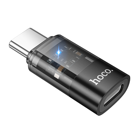 Переходник с Type-C (папа) на lightning (мама), UA36D, HOCO, черный