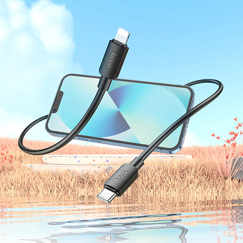 Кабель Lightning to Type-C (PD), HOCO, X96, 1M, силиконовый, черный