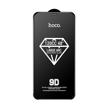 Защитное стекло на iPhone 12 (6.1)/12 Pro (6.1) A34, HOCO, 9D large arc dustproof glass, черное