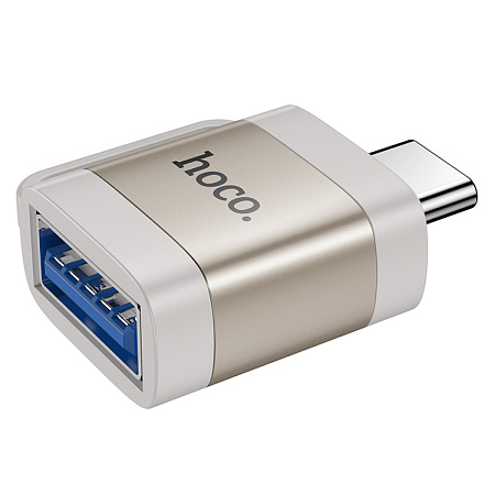 Переходник OTG Type-C на USB, UA31C, HOCO, серый