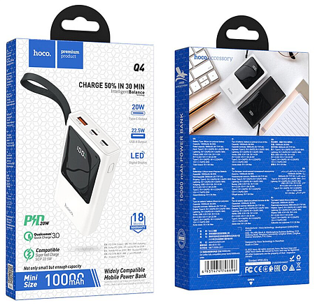  .  10000mAh, Q4, HOCO, 2 PD 20W+1 USB 3.0, mini, 