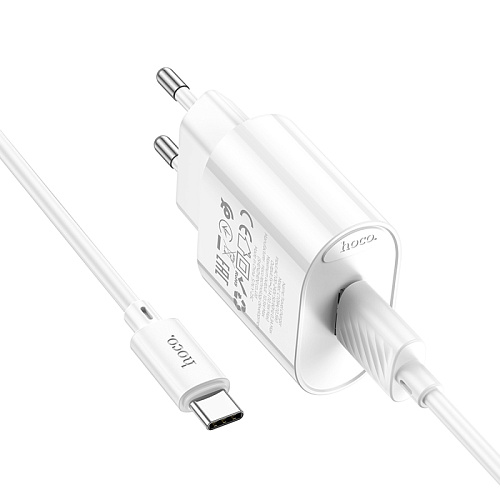 Сетевое зарядное устройство, 1 USB 10.5W (C109A), HOCO, Type-C, белый
