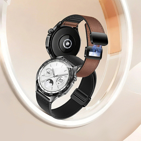 Ремешок на руку универсальный для умных часов 22мм, HOCO, WH18, кожа с силиконом, черный