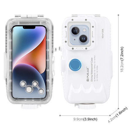 Чехол для дайвинга для IPhone 16E/16/15 Pro/15/14 Pro/14/13 Pro/13/12 Pro/12, 40 м погружение, вакуумный, PULUZ