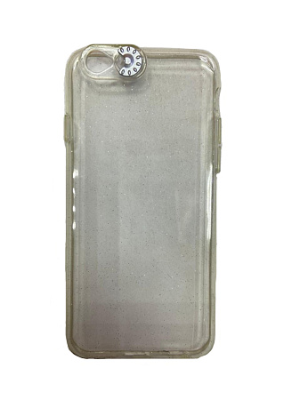 Чехол силиконовый для iPhone 6/6S, HOCO, Ultra-slim, серебряный с блестками, светящийся