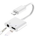 Переходник с Lightning на наушники Jack+зарядка Lightning, GL043, белый