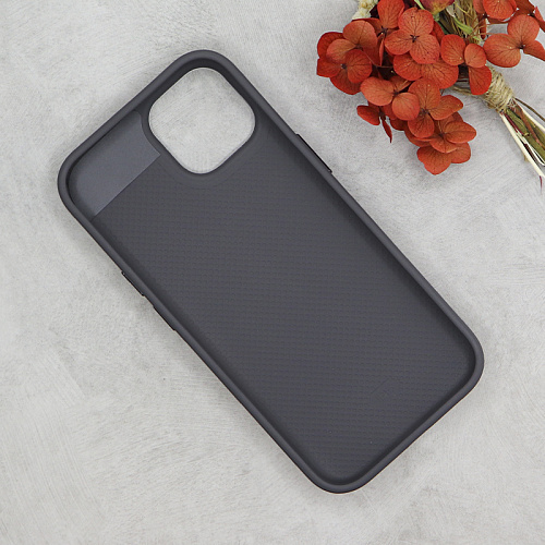 Чехол-накладка для iPhone 15, с экраном, без лого, X-CASE, черный