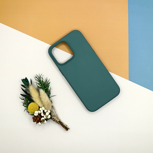 Чехол-накладка для iPhone 14 Pro Max, Silicon Case, без лого, зеленый лес