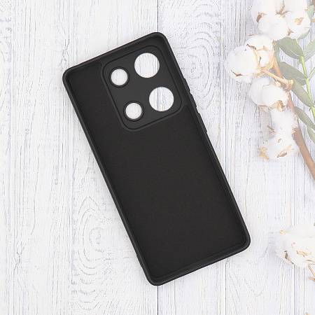 Чехол силиконовый для Xiaomi Redmi Note 14S (4G), с микрофиброй внутри, с защитой камеры, X-CASE, черный